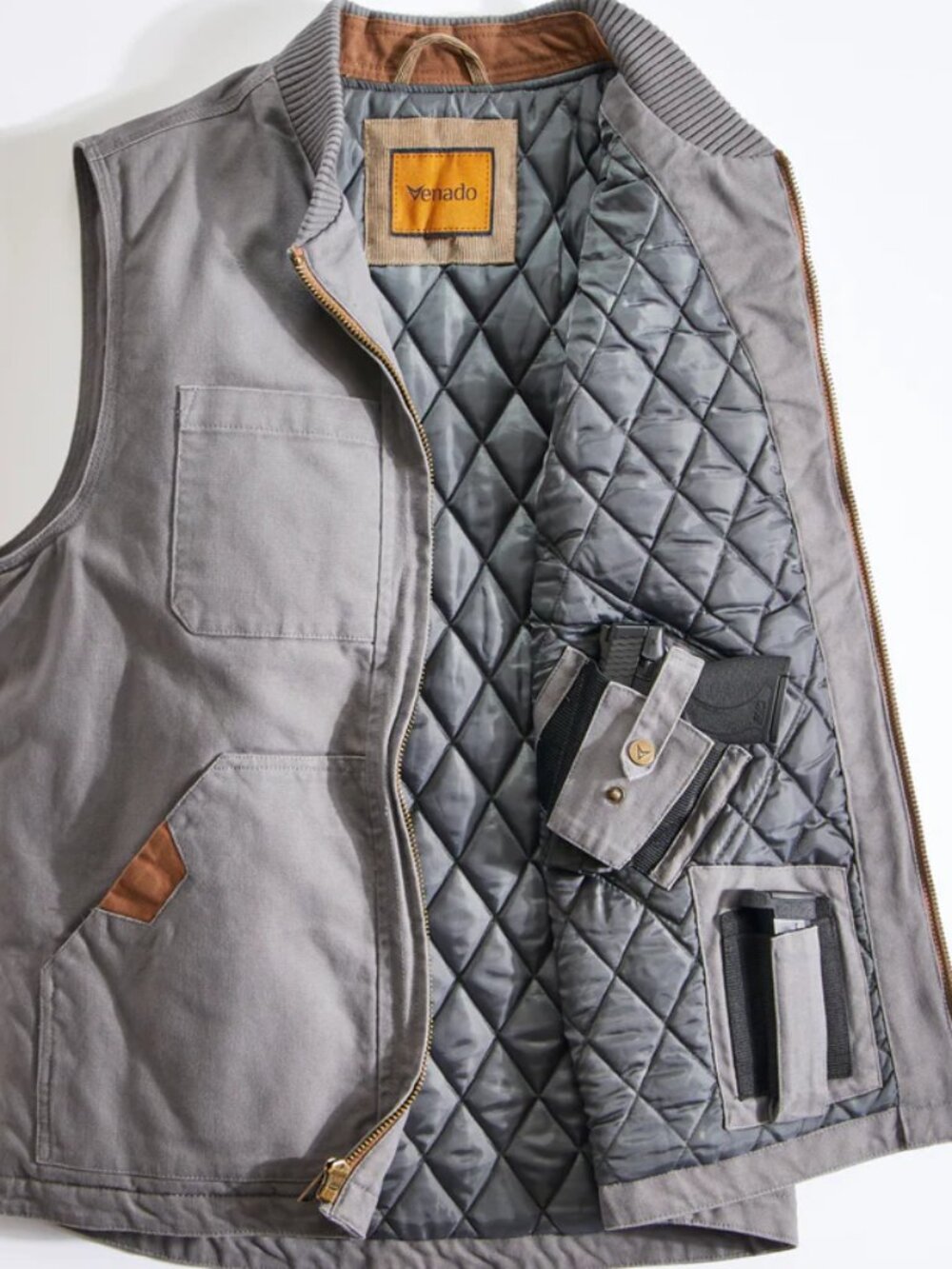 Concealed Carry Canvas Vest - Steel | Medium